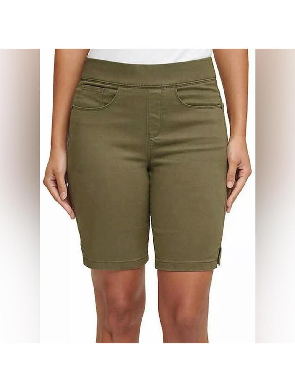 DKNY Jeans Bermuda Shorts / Olive Green / Womenβs M
